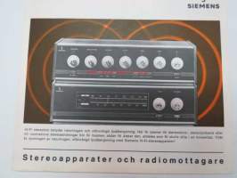 Siemens Stereoapparatter och radiomottagare Klangmeister 80, RV80, RS 80, RL 80, RS 82, RG 81 -myyntiesite ruotsiksi