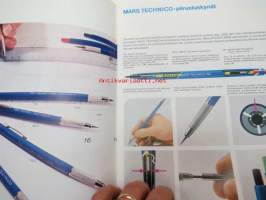 Staedtler Mars Design Group -kynien, tussien ja piirustusvälneiden kuvitettu luettelo