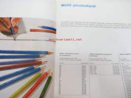 Staedtler Mars Design Group -kynien, tussien ja piirustusvälneiden kuvitettu luettelo