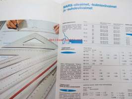 Staedtler Mars Design Group -kynien, tussien ja piirustusvälneiden kuvitettu luettelo