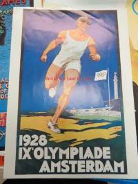 Olympia näkkileipä / Vaasan Höyrymylly Oy - kansio, jossa 14 kpl Olympiakisojen pienoisjulisteita, kansikuvissa Lasse Viren