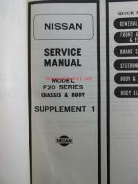 Nissan Service manual model F20 series Chassis and body supplement 1 - huolto-ohjekirjan lisäosa