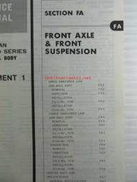 Nissan Service manual model F20 series Chassis and body supplement 1 - huolto-ohjekirjan lisäosa