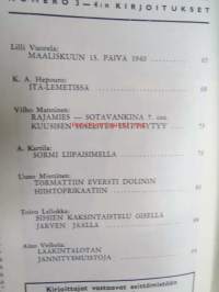 Kansa Taisteli 1967 nr 3-4, sis. seur. artikkelit; Lilli Vuorela - Maaliskuun 13. päivä 1940, K.A. Hepouro - Itä-Lemetissä, Vilho Manninen - Rajamies