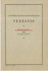 Lifförsäkringsaktiebolaget Verdandi  Åbo- Esite 1935
