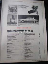 Tekniikan Maailma 1977 nr 18. TM testissä sähkökiukaat (1975) , TM koeajaa Ford Granada (1975) ja IC 350.Lisäksi esillä Vauxhall Cavalier, Sf Matkaaja, Niva