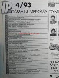 Nykyposti 1993 nr 4, sis. mm. seur. artikkelit / kuvat / mainokset; Merja Varvikko &quot;Lasten rakkaus antaa lisää voimia&quot;, Taksimies yritti raiskata Marko Björsin,