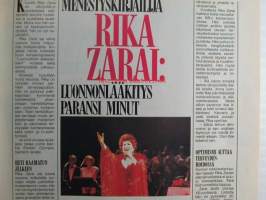 Me Naiset 1986 nr 47, sis. mm. seur. artikkelit / kuvat / mainokset; Hannele Lauri komedienne ja tosikko, Rika Zarai menestyskirjailija, Liz Taylorin paras ystävä