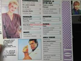 Me Naiset 1986 nr 47, sis. mm. seur. artikkelit / kuvat / mainokset; Hannele Lauri komedienne ja tosikko, Rika Zarai menestyskirjailija, Liz Taylorin paras ystävä