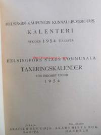 Helsingin kaupungin kunnalisverotus kalenteri 1955, vuoden 1954 tuloista