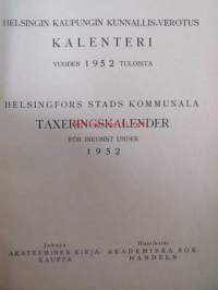 Helsingin kaupungin kunnallisverotus kalenteri 1953, vuoden 1952 tuloista