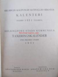 Helsingin kaupungin kunnalisverotus kalenteri 1952, vuoden 1951 tuloista