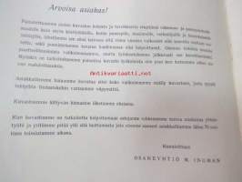 Heloituksia, värejä, lakkoja, liimoja, rakennuslevyjä, ruuveja, pultteja - Tuotekuvasto nr 25 Osakeyhtiö M. Ingman -tuoteluettelo