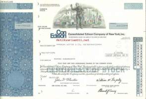 Consolidated Edison Company of New York Inc. 100 osaketta  osakekirja 1976 - Providing electric, gas, and steam service to NYC and Westchester - sähkö, kaasu