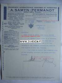 A. Samyn -Permandt Anvers 9.12.1939 -asiakirja