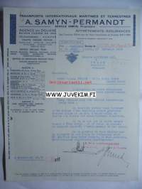 A. Samyn -Permandt Anvers 27.11.1939 -asiakirja