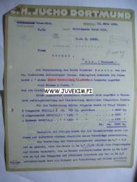 C.M. Jucho Dortmund 15.3.1923 -asiakirja