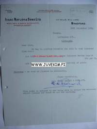 Isaac Naylor &amp; Sons Ltd Bradford 25.9.1939 -asiakirja