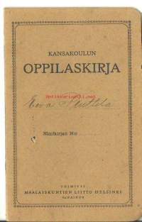 Kansakoulun Oppilaskirja 1929 - 1932   todistus