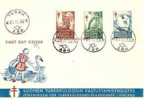 Suomen Tuberkuloosin Vastustamisyhdistys  First Day Cover 25.IX.1956 ensipäiväkuori