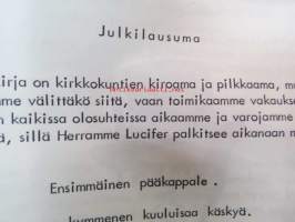 Paholaisen Katekismus - Oppikirja ihmisille, jotka tahtovat seurata Paholaista -Pekka Siitoin tuotantoa