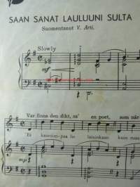 Saan sanat lauluuni sulta - Jag söker orden till sängen - nuotit