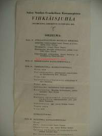 Salon Seudun Evankelisen Kansanopiston Vihkiäisjuhla - ohjelma 1952