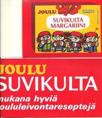 Joulu Suvikulta Margariini  - K-kaupan hinta-, mainosjuliste  12x40 cm taitettu 1960-80, toimitus tavallinen kirje