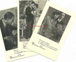 Romantiikka postikortti 3 kpl:n erä