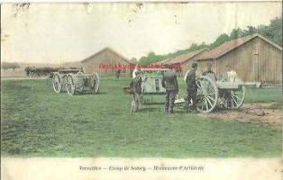 Manoeuvre dÀrtillery / tykistöharjoitus  Versailles  -sotilaspostikortti postikortti - kulkenut 1905
