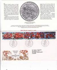 FDC Iso-Britannia 1988 - 19.7.1988 The Armada 1588. Suuri Armada.