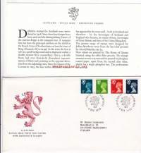 FDC Skotlanti 1988 - 8.11.1988 New Definitive stamps.  Uusi käyttömerkkisarja 14p - 32p.