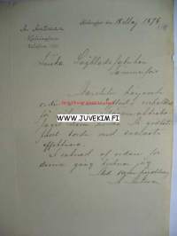 A. Antman Helsingfors/Helsinki 18.5.1896 -asiakirja