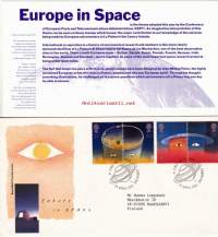 FDC Iso-Britannia 1991 - 23.04.1991 Europe in Space - Eurooppalaisten avaruudentutkijoiden ansiokkaan työn kunniaksi.