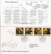 FDC Iso-Britannia/Englanti 1992 - 16.07.1992  The Civil War 1642 - 51.  Sisällissota.