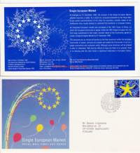 FDC Iso-Britannia/Englanti 1992 - 13.10.1992  Single European Market - Yhteismarkkina-alue.
