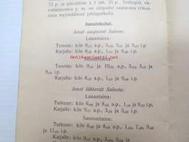 Varsinais-Suomen Nuorisoseurain Laulu-, soitto-, ja urheilujuhla Salossa kesäkuun 23-24. p:nä 1906 -ohjelma