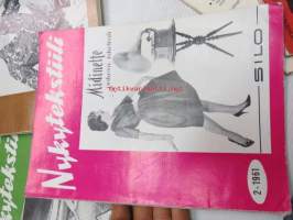 Nykytekstiili 1961 numerot 2,3,4,6,8-9, 11 + Tekstiilikauppias 1965 numerot 3, 5 -yhteiserä 8 kpl tekstiilejä ja muotia 1960-luvun alusta