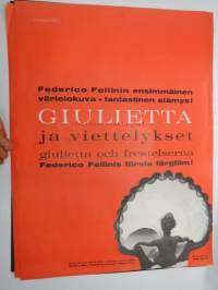 Giulietta ja viettelykset - Giulietta och frestelserna -elokuvajuliste, Federico Fellini, kirkkaanpunainen