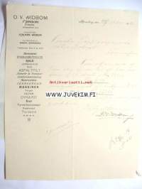 D. W. Widbom Björneborg 26.11.1916 -asiakirja