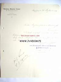 Björneborgs Mekaniska Verkstad Björneborg 25.9.1900 -asiakirja