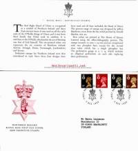 FDC Pohjois-Irlanti 1993 -07.12.1993 New Definitive stamps - Uusia yleismerkkejä 10p - 41p.