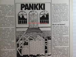 Taitaja 1977 nr 4, Rakentamisen ja asumisen tietolehti, Öljykattila puhtaaksi, Avaraa asumista lakeudella, Täydelliset hoito-ohjeet 26 huonekasville, Kodin kko