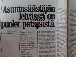 Taitaja 1977 nr 4, Rakentamisen ja asumisen tietolehti, Öljykattila puhtaaksi, Avaraa asumista lakeudella, Täydelliset hoito-ohjeet 26 huonekasville, Kodin kko