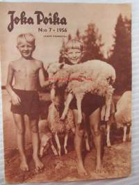 Joka Poika 1956 nr 7, Mistä ryhti voima ja nopeus, Omituisuuksista korkeuksiin, Mitä uraani on, ym,Katso sisältö kuvista tarkemmin.