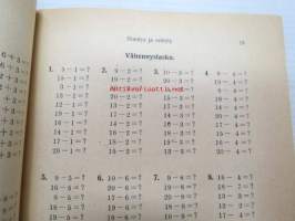 Kotilasku-harjoituksia pikkukouluja varten 1 Lukusarja 1-20, Helsinki 1918