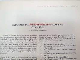 Aktiebolaget Kaukas Fabrik, Willmanstrand (Lappeenranta) - Kaukas Försöksfabrik för konstsilk -reprint (Finnish Paper and Timber Journal 1930 nr 23) Huomaa