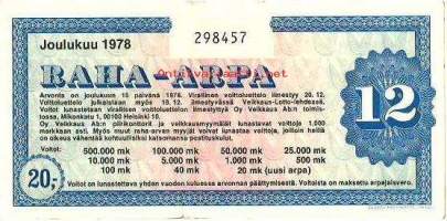 Raha-arpa 1978 / 12  arpa