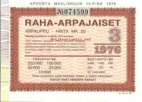 Raha-arpa 1976 / 3 arpa