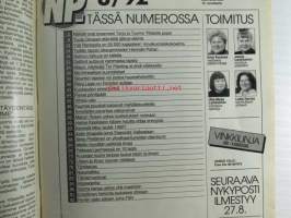 Nykyposti 1992 nr 8, sis. mm. seur. artikkelit / kuvat / mainokset; Tarja ja Tuomo Ylitalo Näkijät ovat luvanneet meille pienen pojan, Tuula Oinosen uskalsin